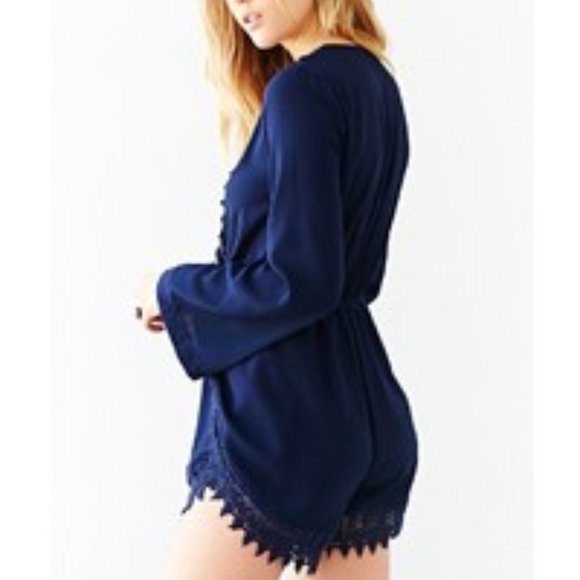 Wilde Heart Josie Plunge Romper Navy Blue